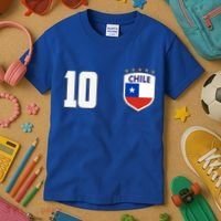 Chile Flag Shield Logo Futbol Soccer World Cup Kids T-Shirt thumb 3