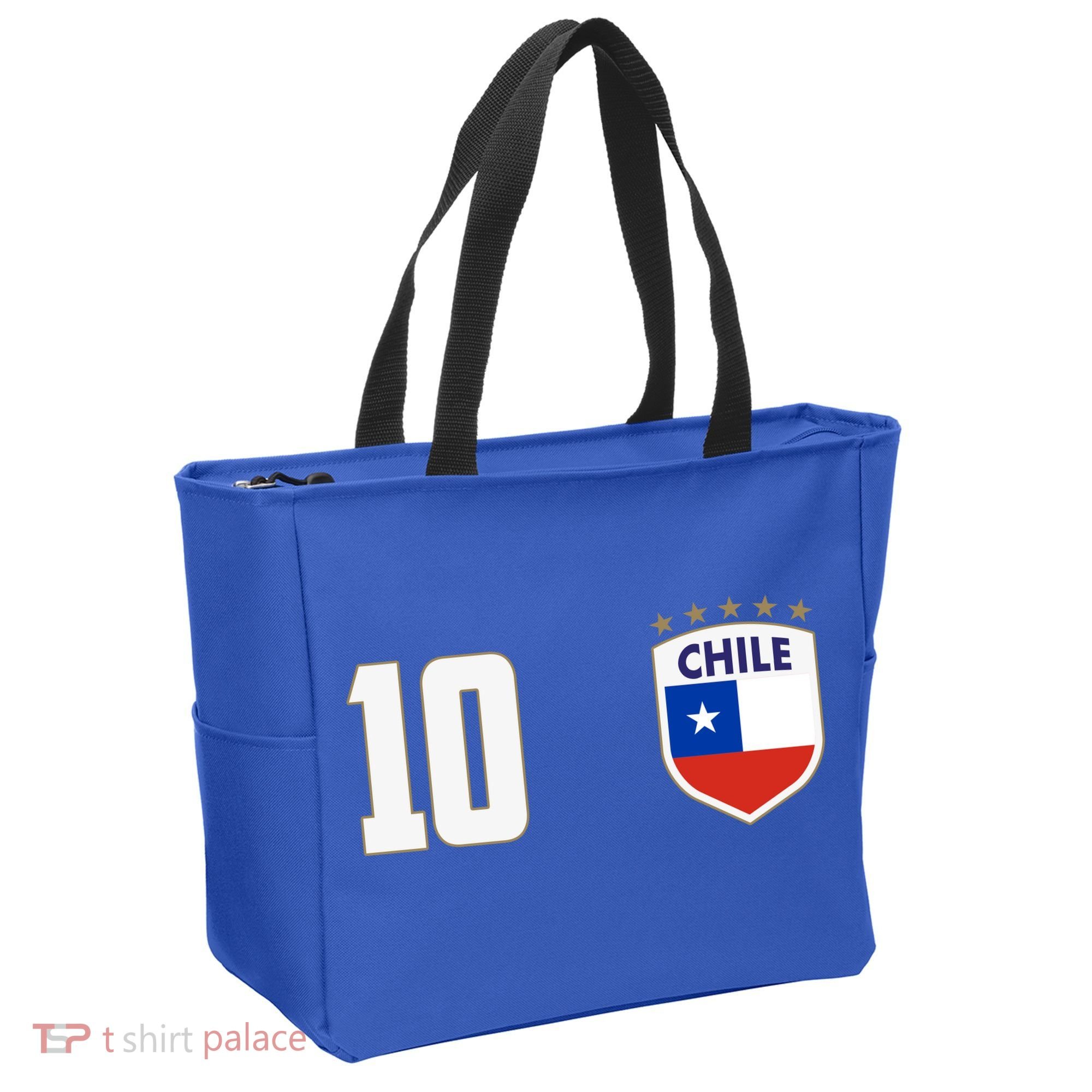 Chile Flag Shield Logo Futbol Soccer World Cup Tote Bag