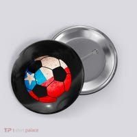 Chile Soccer Ball Flag Button thumb 0
