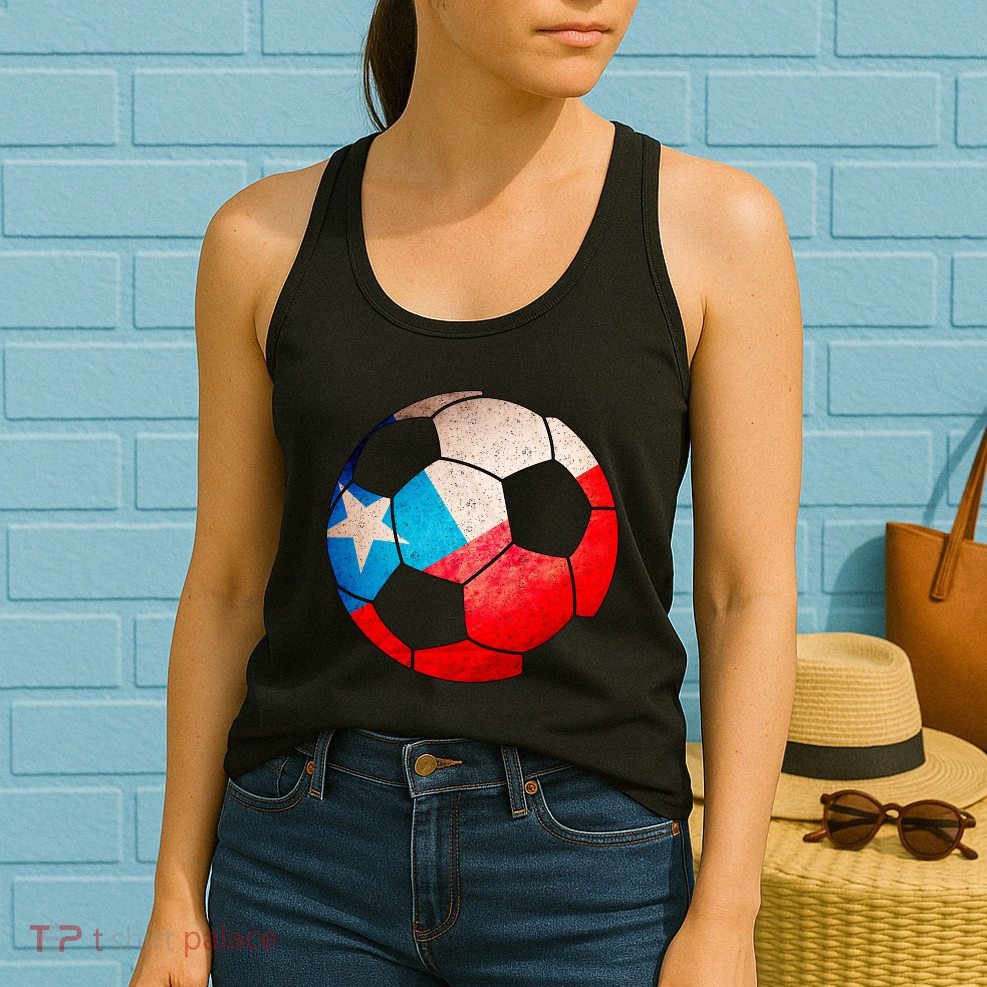 Chile Soccer Ball Flag Women's Tank Top