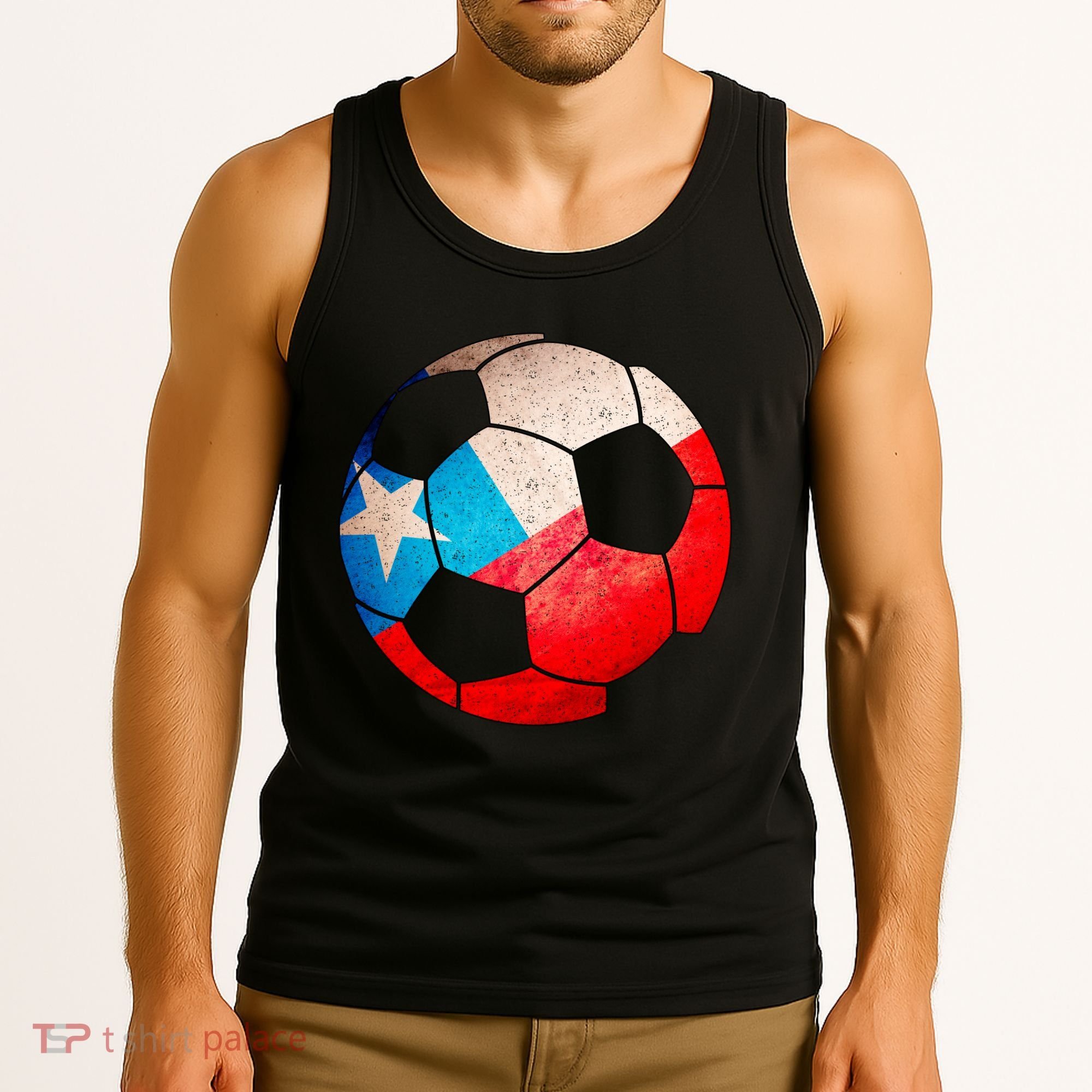 Chile Soccer Ball Flag Tank Top