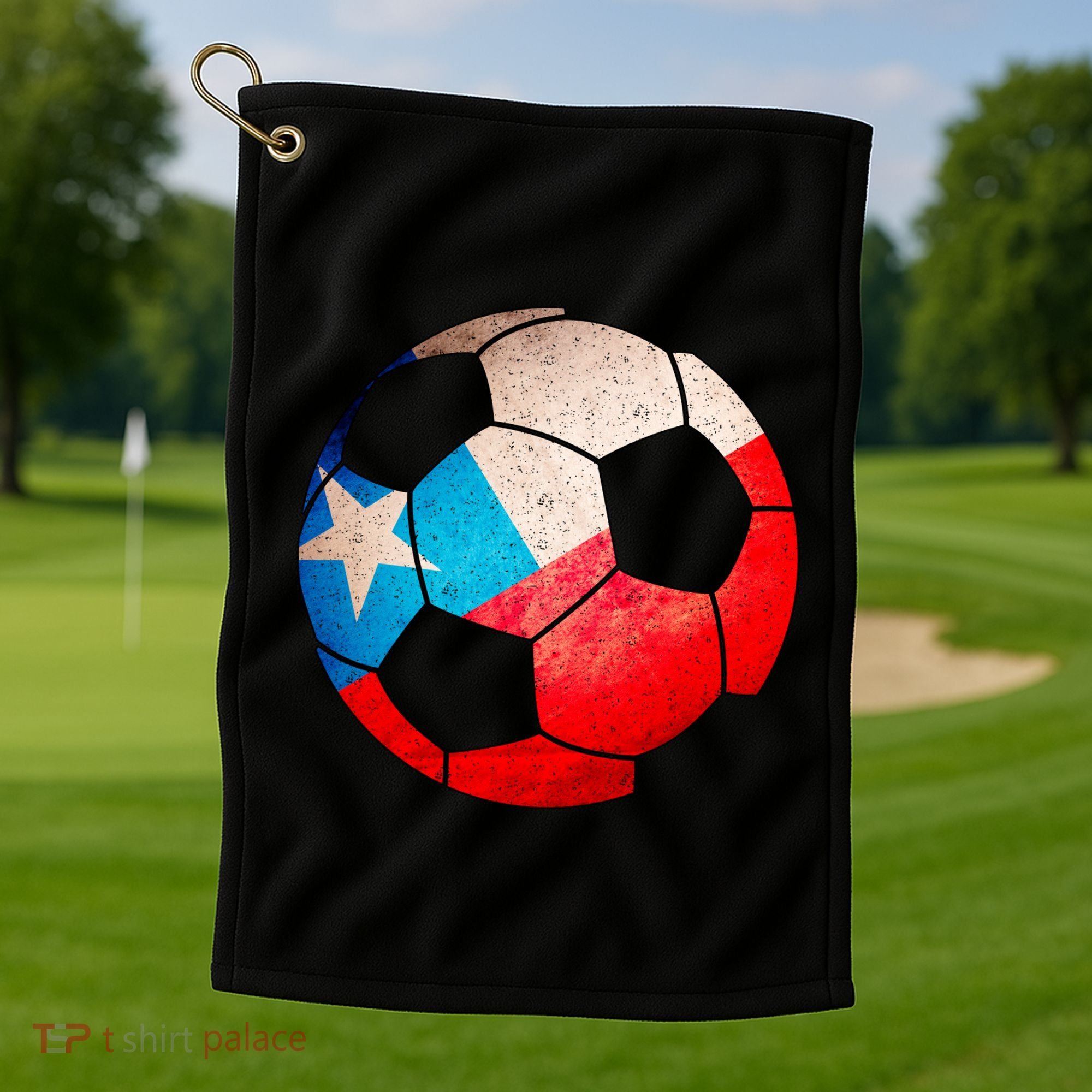 Chile Soccer Ball Flag Golf Towel