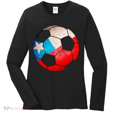 Chile Soccer Ball Flag Women's Long Sleeve Shirt