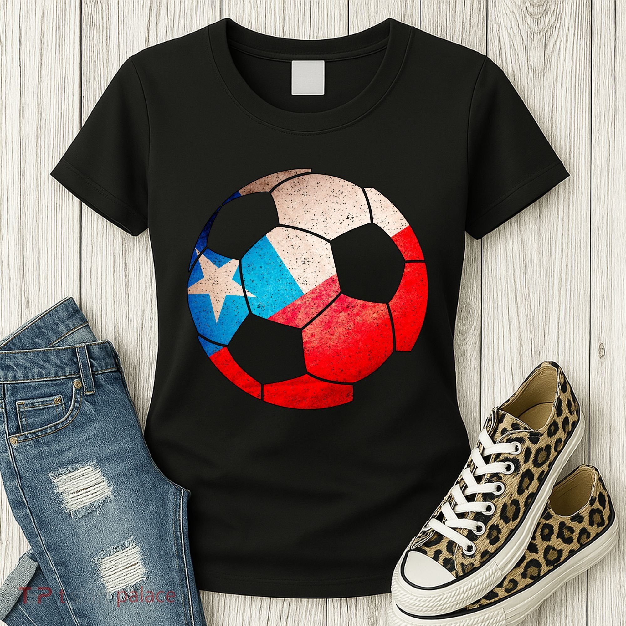 Chile Soccer Ball Flag Women's T-Shirt