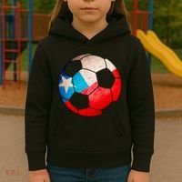 Chile Soccer Ball Flag Kids Hoodie thumb 3