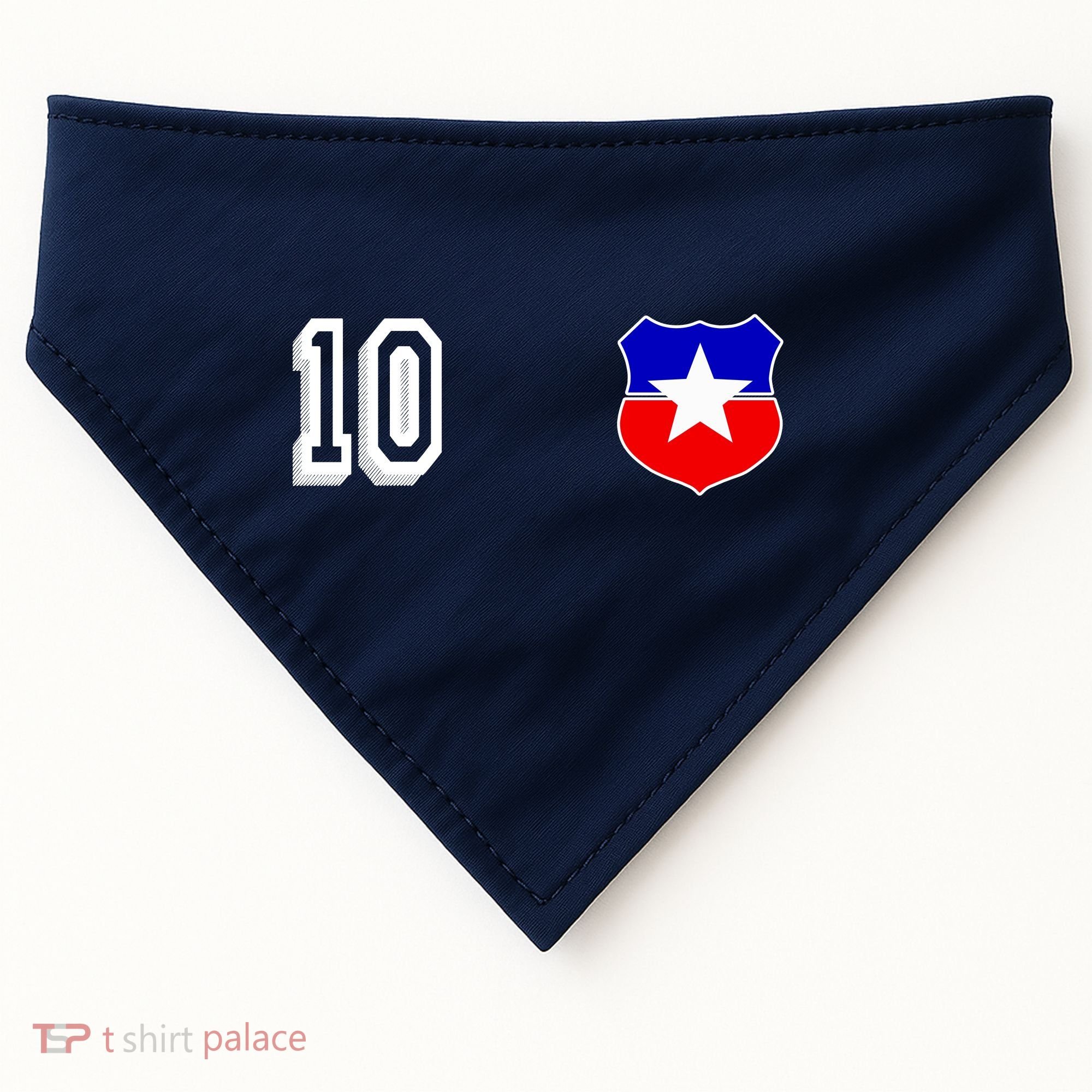 Chile Soccer La Roja Jersey Number 10 USA-Made Doggie Bandana
