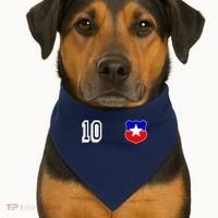 Chile Soccer La Roja Jersey Number 10 USA-Made Doggie Bandana thumb 1