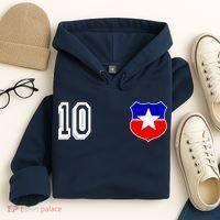 Chile Soccer La Roja Jersey Number 10 Hoodie thumb 4