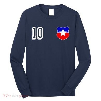 Chile Soccer La Roja Jersey Number 10 Long Sleeve Shirt