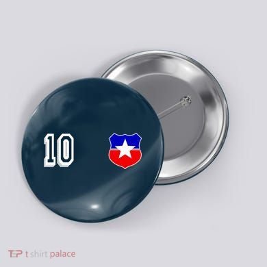 Chile Soccer La Roja Jersey Number 10 Button