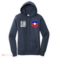 Chile Soccer La Roja Jersey Number 10 Women's Hoodie thumb 0