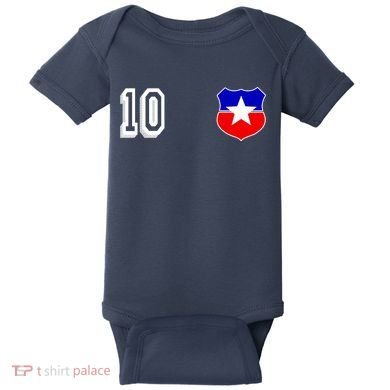 Chile Soccer La Roja Jersey Number 10 Baby Bodysuit