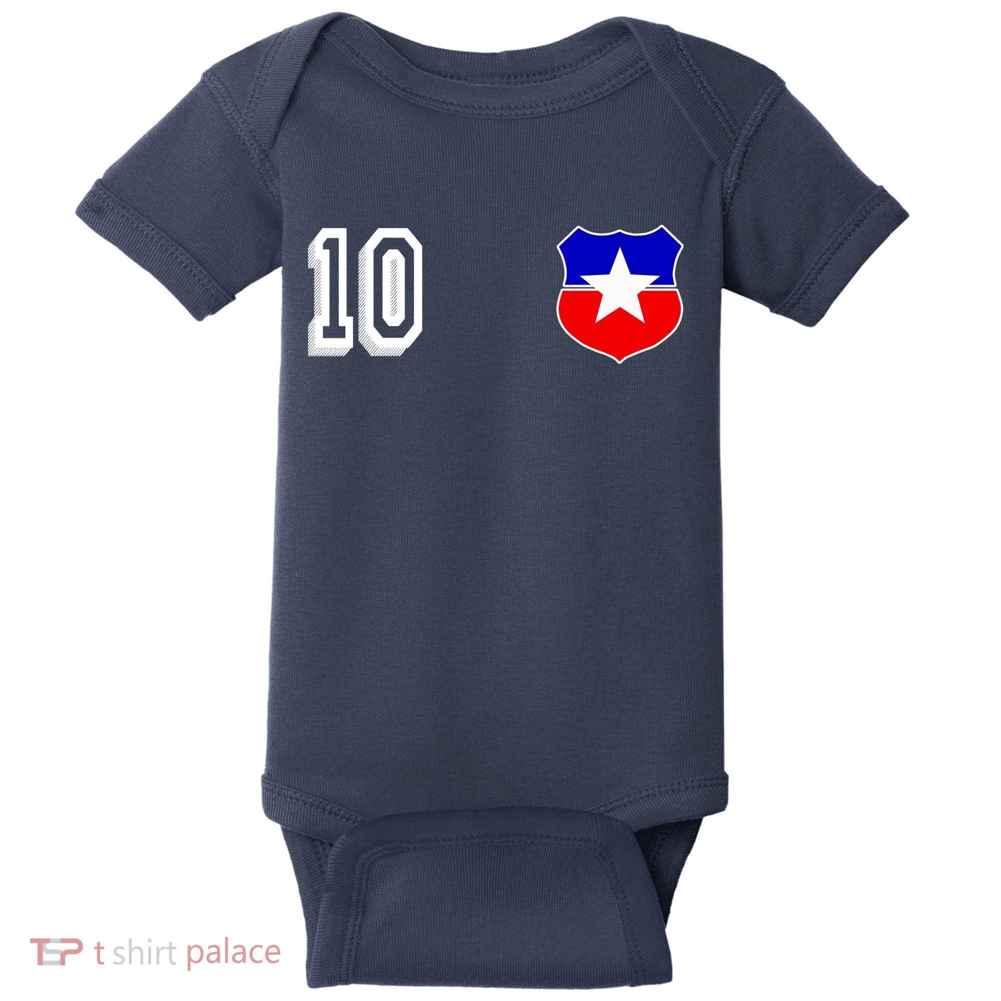 Chile Soccer La Roja Jersey Number 10 Baby Bodysuit