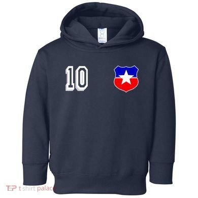 Chile Soccer La Roja Jersey Number 10 Toddler Hoodie