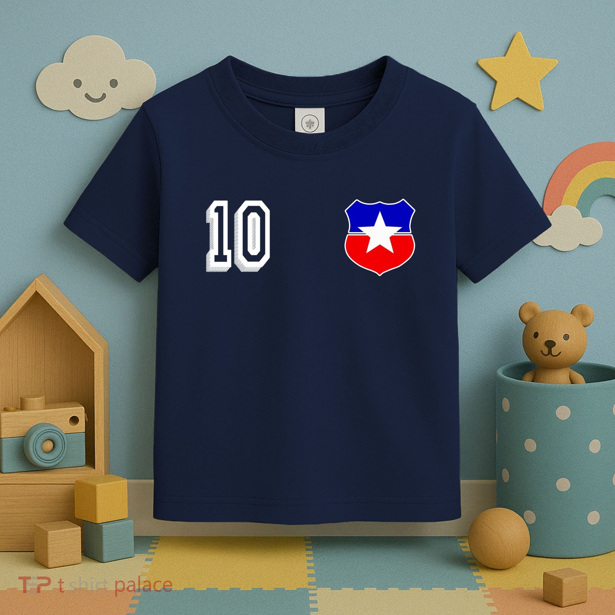 Chile Soccer La Roja Jersey Number 10 Toddler T-Shirt