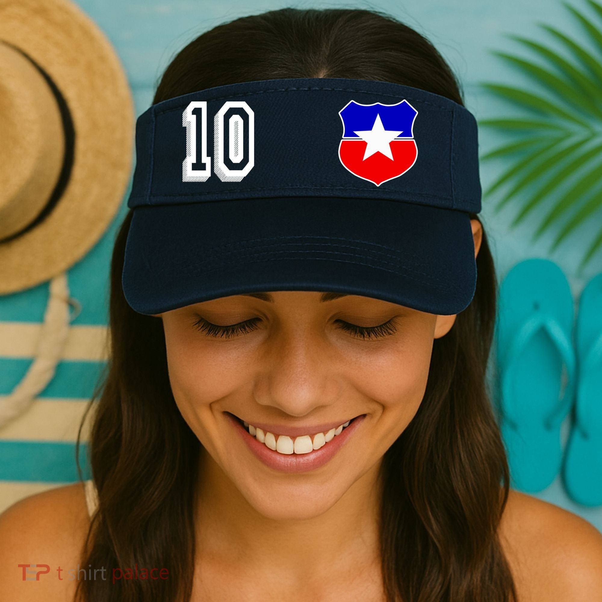 Chile Soccer La Roja Jersey Number 10 Visor