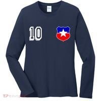 Chile Soccer La Roja Jersey Number 10 Women's Long Sleeve Shirt thumb 0