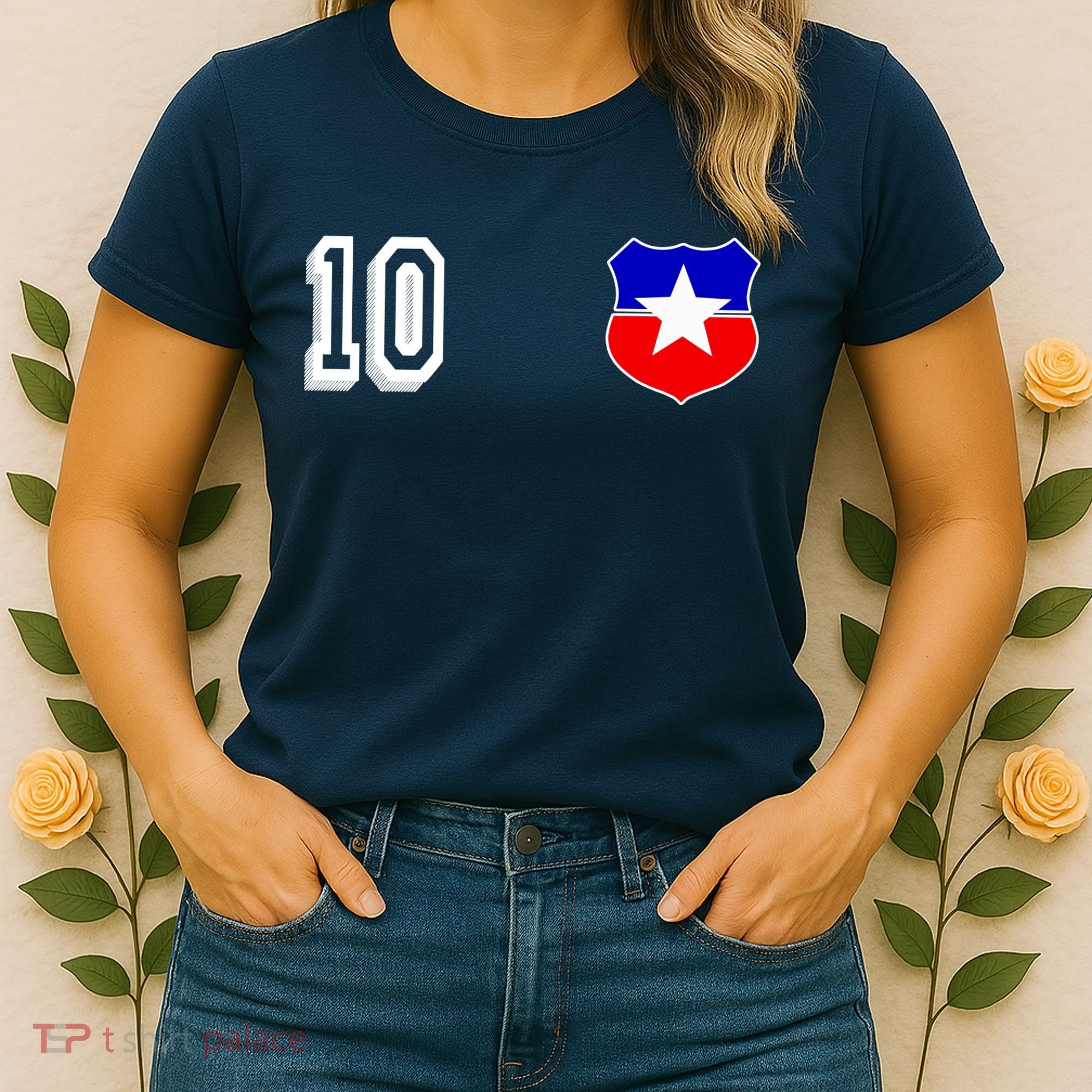 Chile Soccer La Roja Jersey Number 10 Women's T-Shirt