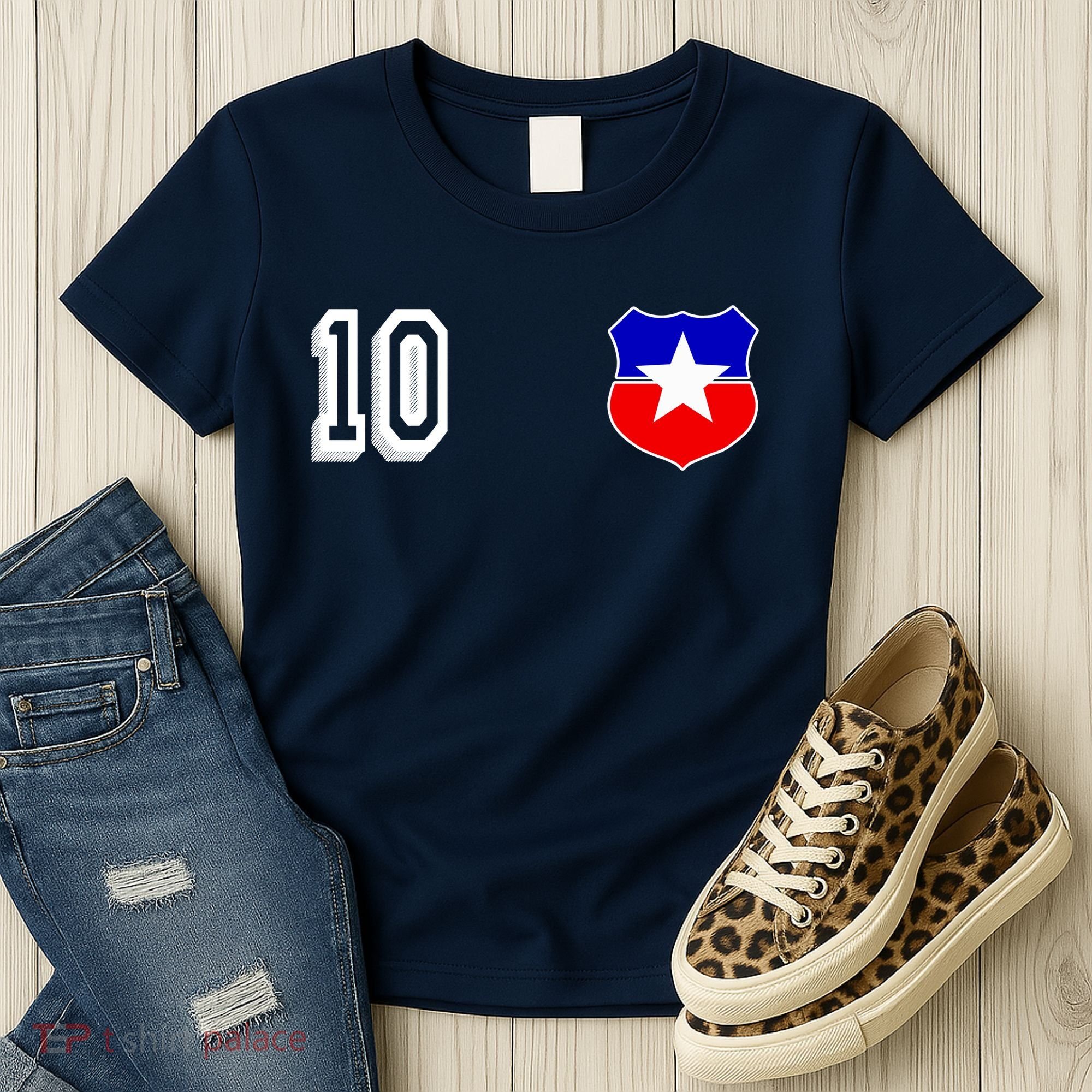 Chile Soccer La Roja Jersey Number 10 Women's T-Shirt