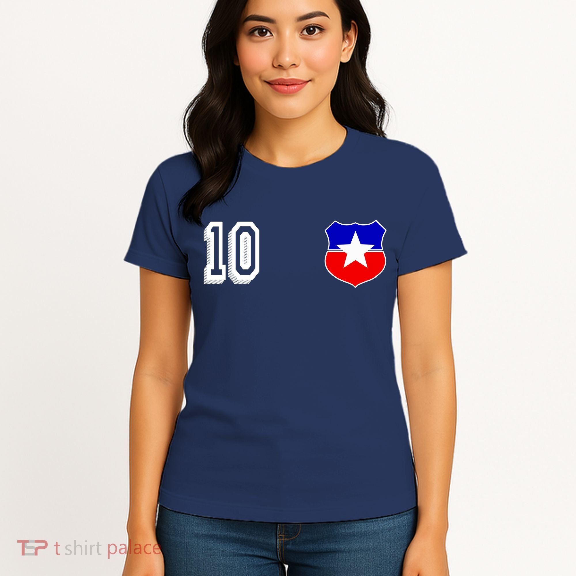 Chile Soccer La Roja Jersey Number 10 Women's T-Shirt
