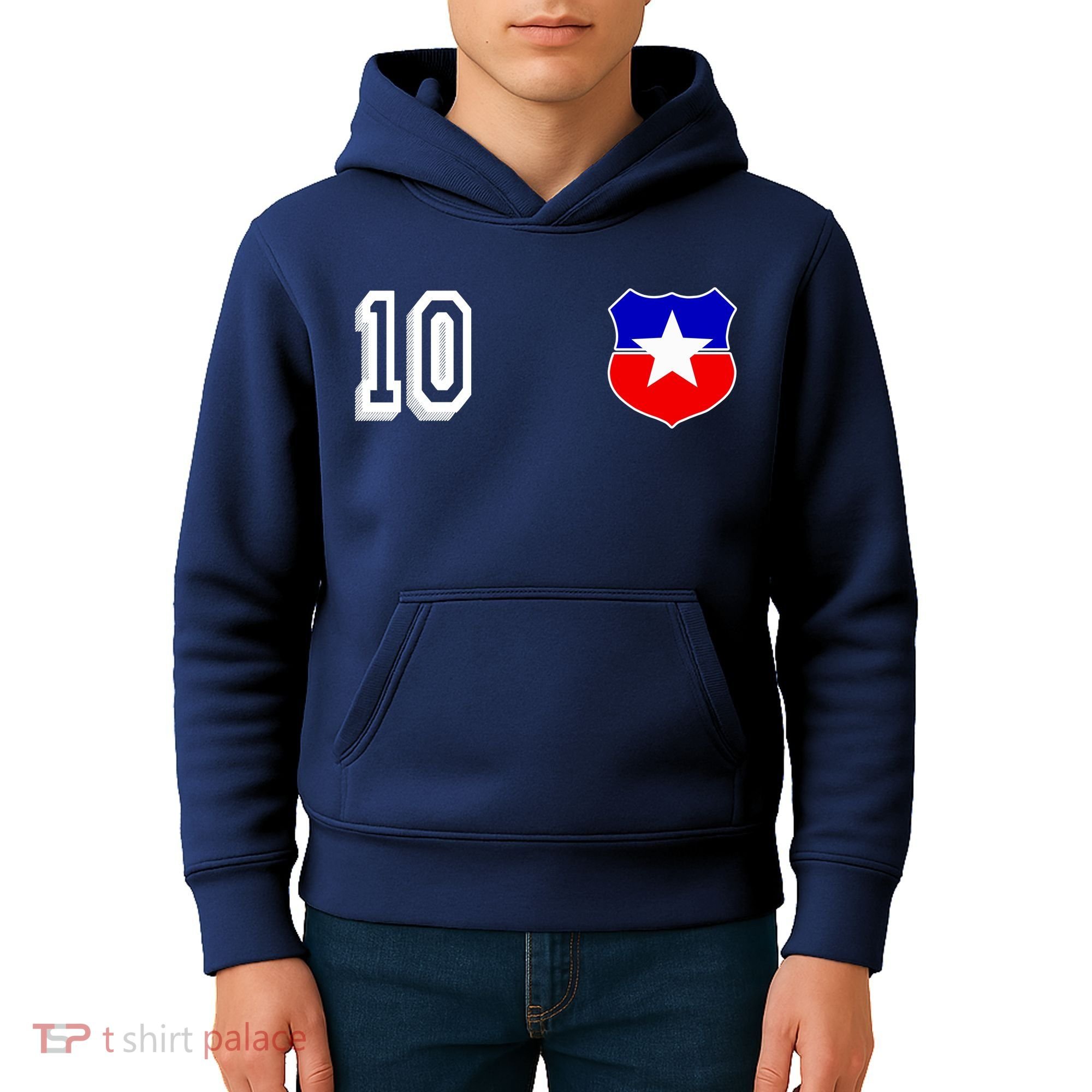 Chile Soccer La Roja Jersey Number 10 Kids Hoodie