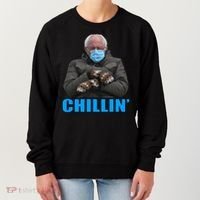 Chillin' Bernie Sanders Mittens Meme Sitting Women's Sweatshirt thumb 0