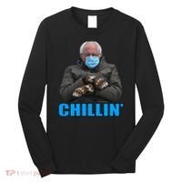 Chillin' Bernie Sanders Mittens Meme Sitting Long Sleeve Shirt thumb 0