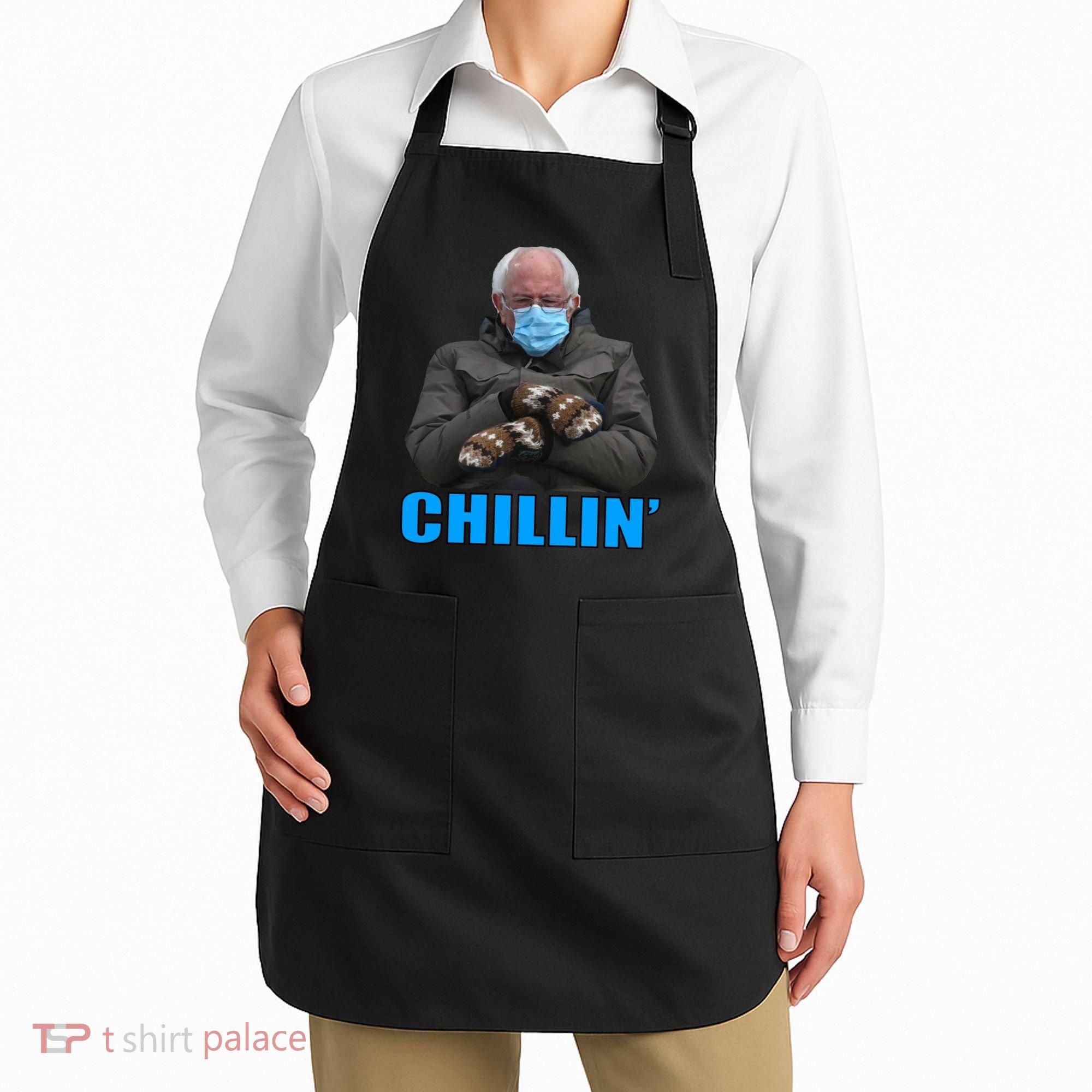 Chillin' Bernie Sanders Mittens Meme Sitting Apron