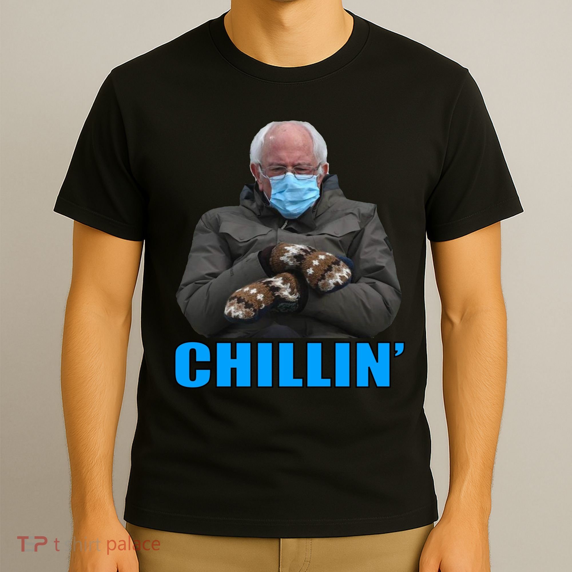 Chillin' Bernie Sanders Mittens Meme Sitting T-Shirt