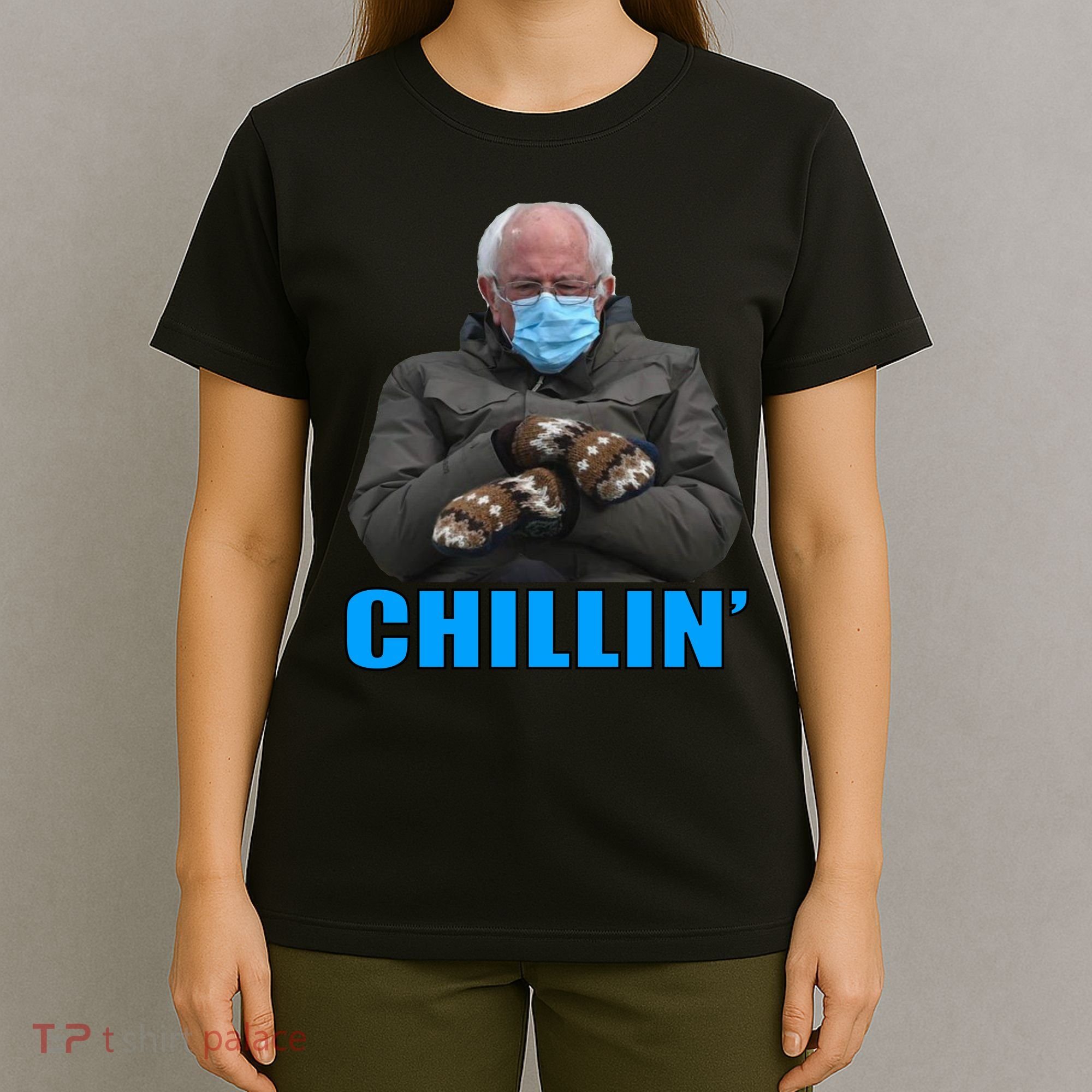 Chillin' Bernie Sanders Mittens Meme Sitting T-Shirt