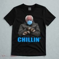 Chillin' Bernie Sanders Mittens Meme Sitting T-Shirt thumb 5