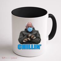 Chillin' Bernie Sanders Mittens Meme Sitting Coffee Mug thumb 1