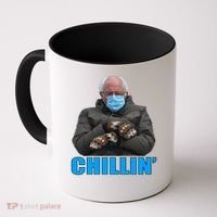Chillin' Bernie Sanders Mittens Meme Sitting Coffee Mug thumb 0
