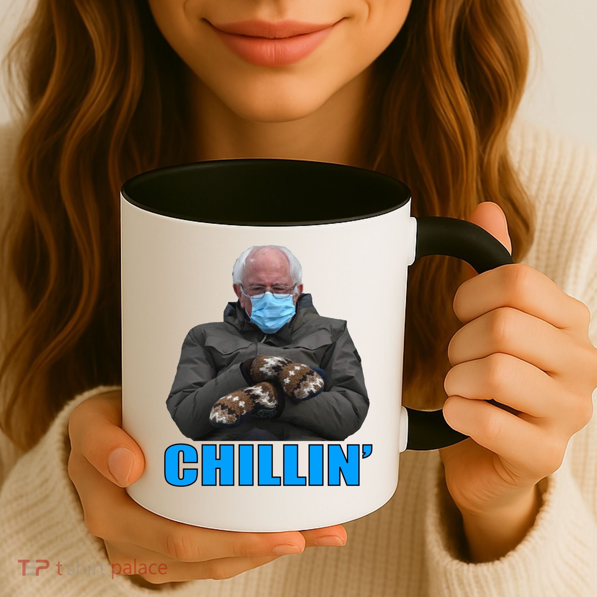 Chillin' Bernie Sanders Mittens Meme Sitting Coffee Mug