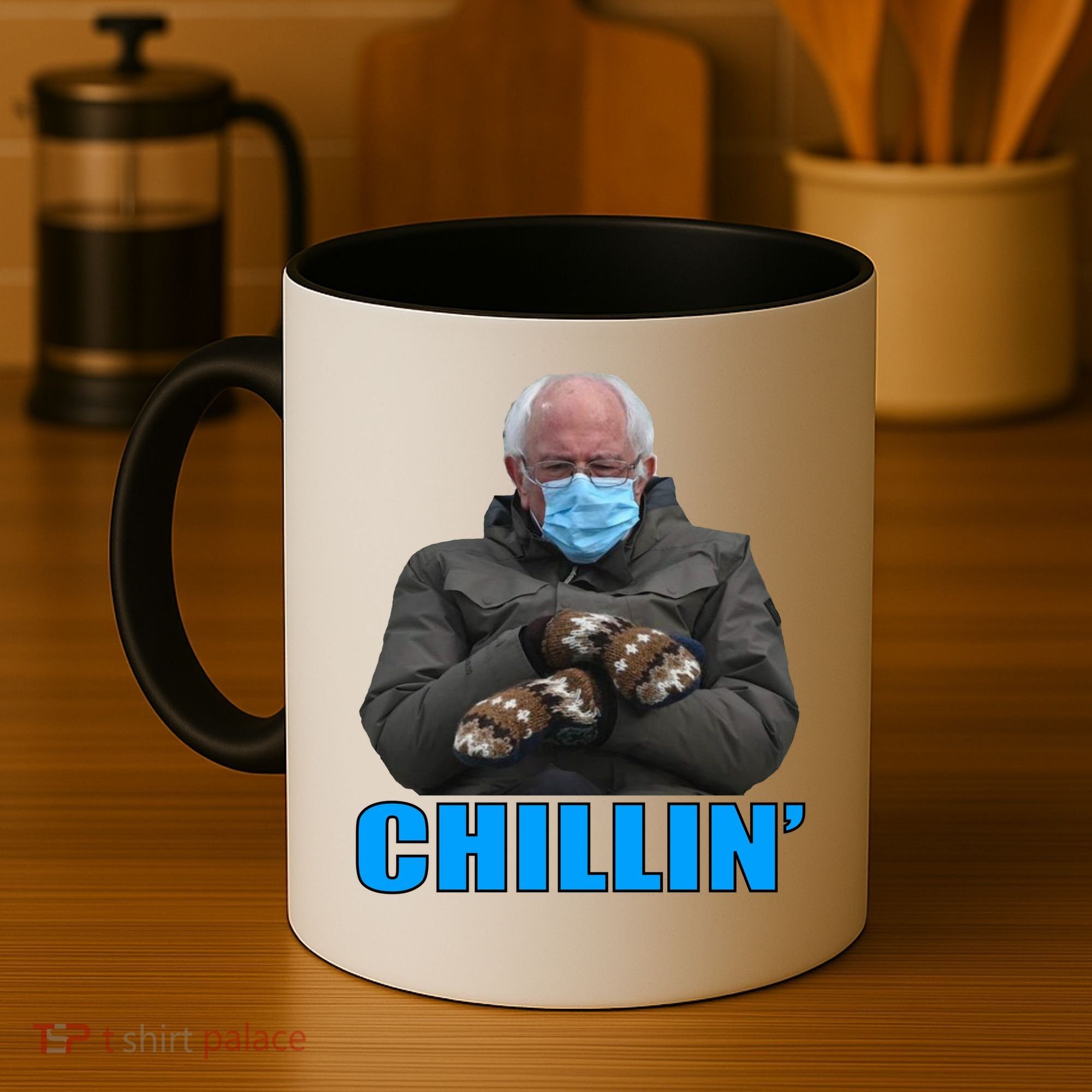 Chillin' Bernie Sanders Mittens Meme Sitting Coffee Mug