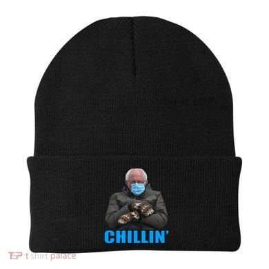 Chillin' Bernie Sanders Mittens Meme Sitting Beanie