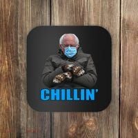 Chillin' Bernie Sanders Mittens Meme Sitting Coaster thumb 0