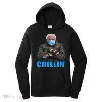 Chillin' Bernie Sanders Mittens Meme Sitting Women's Hoodie thumb 0