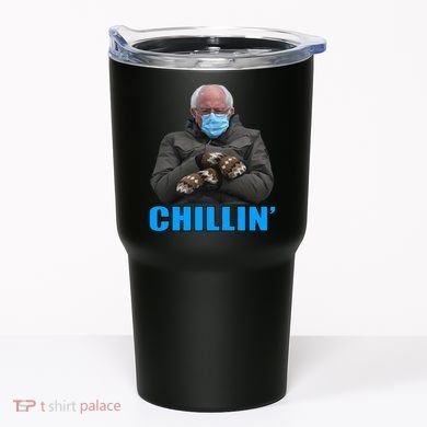 Chillin' Bernie Sanders Mittens Meme Sitting Tumbler