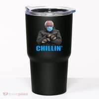 Chillin' Bernie Sanders Mittens Meme Sitting Tumbler thumb 0