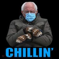 Chillin' Bernie Sanders Mittens Meme Sitting Ornament thumb 1