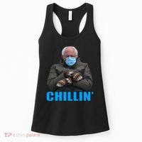 Chillin' Bernie Sanders Mittens Meme Sitting Women's Tank Top thumb 0