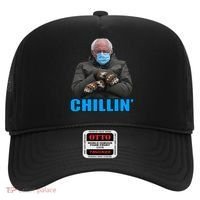 Chillin' Bernie Sanders Mittens Meme Sitting Hat thumb 0