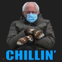 Chillin' Bernie Sanders Mittens Meme Sitting Hat thumb 2