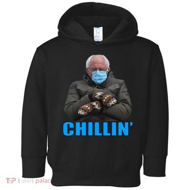Chillin' Bernie Sanders Mittens Meme Sitting Toddler Hoodie