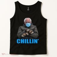 Chillin' Bernie Sanders Mittens Meme Sitting Tank Top thumb 2