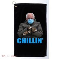 Chillin' Bernie Sanders Mittens Meme Sitting Golf Towel thumb 0