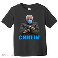 Chillin' Bernie Sanders Mittens Meme Sitting Toddler T-Shirt thumb 0