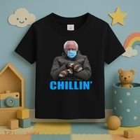 Chillin' Bernie Sanders Mittens Meme Sitting Toddler T-Shirt thumb 3