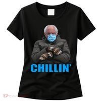 Chillin' Bernie Sanders Mittens Meme Sitting Women's T-Shirt thumb 0